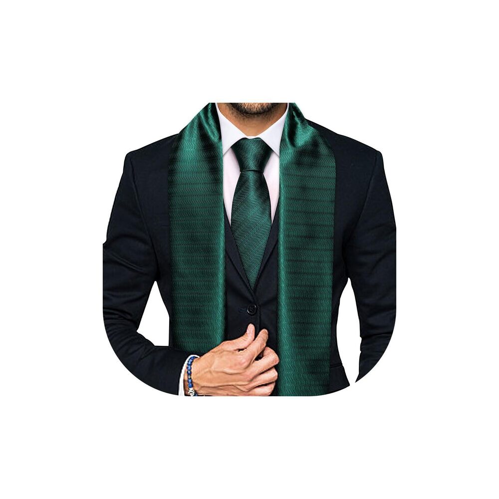 8161 2PCS Scarf Necktie Set / Fashion Silk Lightweight Feeling Print Soft